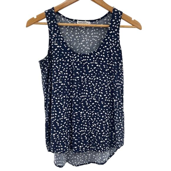 J.Crew Mercantile Navy Blue & White Pebble Print Sleeveless Viscose Top Size XS - Picture 2 of 8